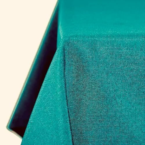 Tischdecke | Petrol/Türkis - Eckig - 110x220cm | Gartentischdecke | Outdoor-Decke | Lotus-Effekt | Leinen-Optik | Schmutzabweisend