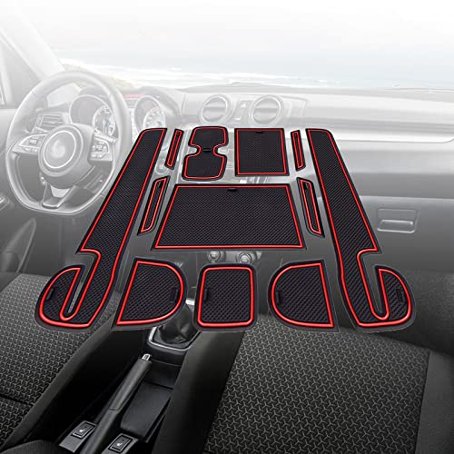 BIXUAN Swift6 kompatibel mit Suzuki Swift 6 Sport Hybrid 2017-2023 2024 Antirutschmatten Gummimatte rutschfest für Getränkehalter Bedienungslanze Auto Innendekoration Mittelkonsole Armlehne Türnaht