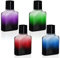 Belle Vous 4 Pack of Colourful Empty Refillable Glass Perfume Atomiser Spray Bottles - 50ml/1.7oz Translucent Square Bottles with Mist Pumps - Portable for Travel, Essential Oils, Aftershave & Cologne