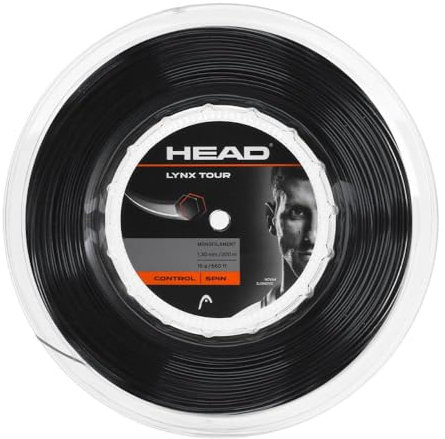 HEAD Unisex-Adult Lynx Tour Rolle Tennis-Saite, Schwarz, 1.30 mm / 16 g