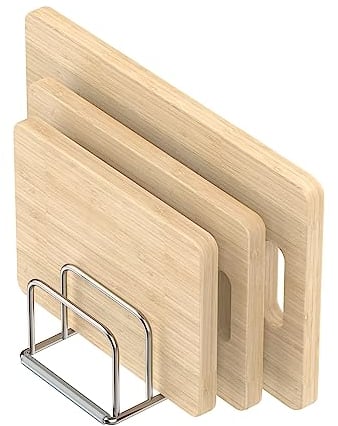 KORRTFID Support de planche à découper, support de planche à découper en acier inoxydable 304, support de couvercle de casserole, étagère de cuisine, ustensiles de cuisson, organisateur de feuilles à
