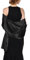 chuangminghangqi Schal aus Satin für Damen, Stola, Wrap, Pashmina, Hochzeit, lang, für Strand, Party, Abend, Zeremonien, Cocktail, Bridemaids, Abschlussball, Schwarz , 220cm*70cm