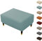 KCCRHIN PU-Leder Ottomane Schonbezug Wasserdicht Hockerbezug Hocker Husse Fußhocker Bezug Rechteckig Stretch Bezug Ottomane Abdeckung Fußhocker Protector,Azure,Rect L