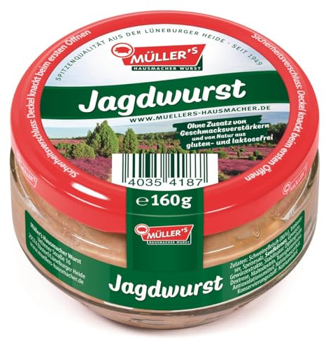6x Müller's Jagdwurst 160g Glas