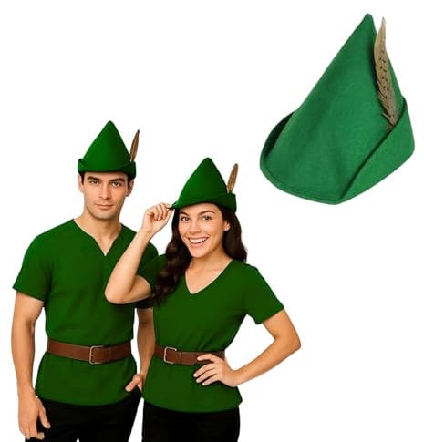 FNA FASHIONS® Adult Classic Archer Robin Hood Mens Fancy Dress Costume Hat for Authentic Outlaw Style