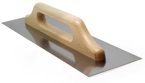 Virsus Frattazzo per Stucco con Manico in Legno 2081, Misura 48x12 cm, Lama in Acciaio Inox, Spatola Americana per Lisciare, Utensile Professionale e Fai da Te, Made in Italy