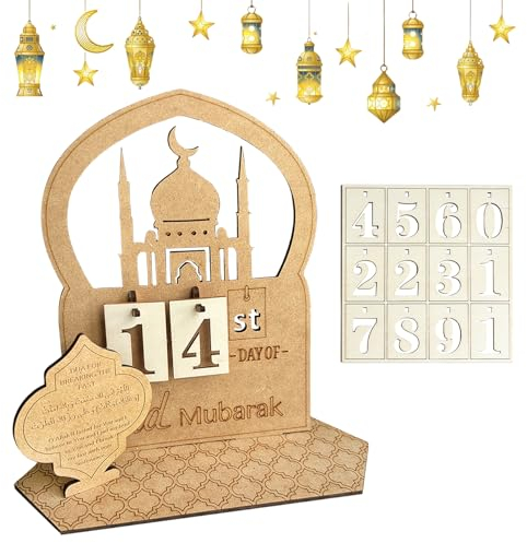 Ramadan Kalender,Ramadan Countdown Kalender Holz,Ramadan DIY Dekoration Aus Holz,Ramadan Kalender Dekorationen,Eid Mubarak Adventskalender 30 Tage Countdown