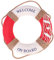 Alipis 1Stk Bojen für nautische Rettungsring-Dekoration Ornament Embleme Wandschild Wohnkultur Mauer Dekorationen das Flugzeug besteigen Hausnummer Strand Blasenkreis rot