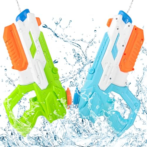 SVIPDDD Lot de 2 Pistolets à Eau, Pistolet à Eau 600 ML,Plaisir Ultime de Combat de l'eau pour Enfants et Adultes,Pistolet à Eau pour Les piscines,Les plages et Les Jardins, Jeux d'eau en Plein air