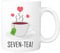 Pickhut Printed Coffee Mug Seven-Tea Design, Mum 70th Birthday Gifts for Women, Her, Seventieth Friend, Wife, Grandma 325ml Cup, Tea Lover Gift