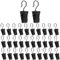 100 Stück Gardinen Clips, Schwarz Vorhang Clips mit Haken, Edelstahl Kleine Gardinen Klammern, Metall Vorhang Klammern Hängende Curtain Clip für Schlafzimmer Heimdekoration