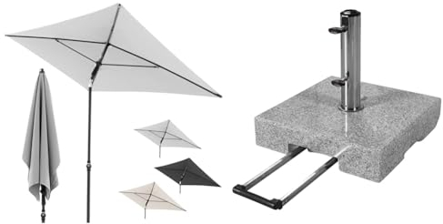 Doppler Sonnenschirm Rethink 180 x 120 cm - Doppler SL-AZ Trolley Sonnenschirmständer mit Auszieh-Griff