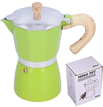 Lybunair 300ML expresso moka cafetière cafetière cuisinière bouilloire italienne cafetière pour Cappuccino Latte (Vert)