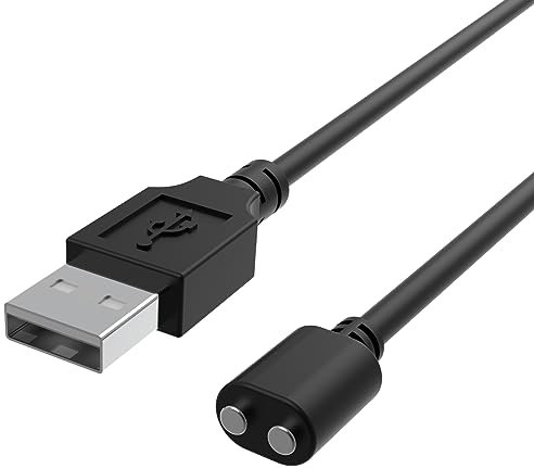Vebaisa Magnetic USB DC Charger Cable Charging Cord for 2 Dots Single Polarity Rechargeable Devices - 5mm/0.2inch