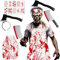 Ycaaeo Halloween Butcher Costume, Men's Butcher Costume with Bloody Apron, Knife in the Head Headband, Bloody Knife, Halloween Horror Butcher Costume for Carnival Halloween Role Play, White, One Size