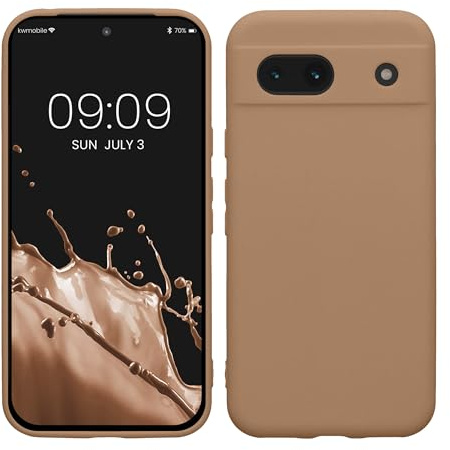 kwmobile Handyhülle für Google Pixel 8a Hülle - weiches Handy Silikon Case - Schutzhülle Cover - Cappuccino