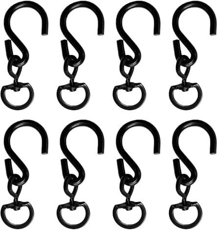 VEHYEGOI 8 Pieces Flower Pot Hanging Hanging Swivel Hook Hook Buckle, Hanging Basket Hook, Swivel Hook, Metal Hanging Basket, Hook Flower Pot, Chain With Hook, Hanging Flower Basket Hook