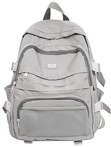 Girls Backpack Aesthetic Backpack for Teen Girls Cute School Bag Anime School Backpack for Girls Black Small Backpacks for Boys (Grey, One Size)