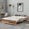 BXEYXE Solide Massivholzbett Futonbett Massivholz Natur Bett aus mit Kopfteil und Lattenrost, Natur (200x140cm)