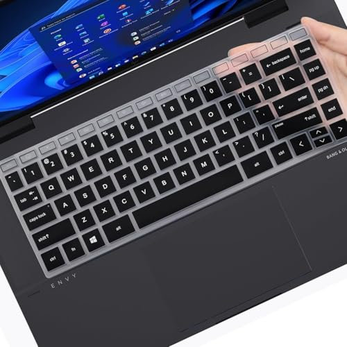 Keyboard Cover for HP Envy 16t-h000/h1000 16-h1023dx 16-h0787nr 16-h1055cl 16-h1047nr h1097nr h1023dx 16t-h1000 16 Laptop,& Envy x360 14-es0013dx 14t-es000 14t-es0033dx Keyboard Cover -Black