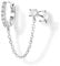 KGDUYC Ohrringe Silber 925 für Damen Mädchen 14K Vergoldet Doppel Piercing Ohrstecker Creolen mit Kette, Hypoallergen Zirkonia Ohrringe Silber Hängend für Mehrere Ohrlöcher Knorpel Ohrringe Set-B