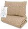 Kinder Bettdecke ohne Bezug 100x135 cm - Baumwolle Baby Decke und Kissen Set Kinderdecke 100 x 135 und Kopfkissen 60 x 40 - Bettdecken Kinderbettdecke Oeko-Tex Beige mit Weiß Sternen