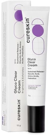 Cureskin Glyco Clear Cream | Repair Cream with Sustained Release | Glycolic Acid, Amino Acids and Prebiotics