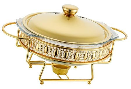 PEILINZE Elegante scaldavivande rotondo in vetro da cucina essenziale 2.0L in vetro termostatico pentole termostatiche per uso quotidiano