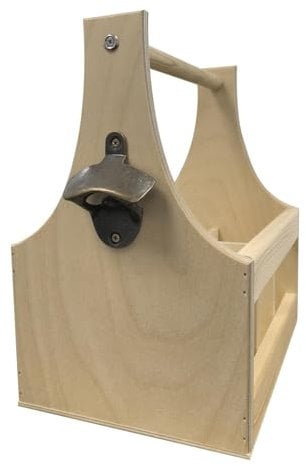 Bang Tidy Clothing Large 6 Beer Bottle Caddy Holder, Ale Drink Supply Crate With Metal Bottle Opener, Father's Day Beer Lover Gifts For Men, Groomsmen, Brother