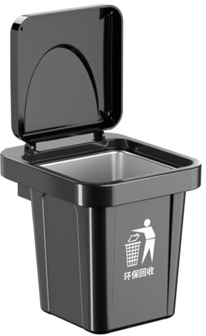 Eeuye Wandaschenbecher Aus Edelstahl mit Deckel, Mülleimer-Form, für Badezimmer, Wohnzimmer, Flugasche-Sicher, Schlagfrei, Badezimmer A