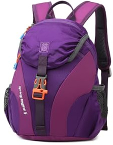 PORRASSO Wanderrucksack 5L Kinderrucksack Rucksack Mädchen Jungen Schulrucksack Leichter Wasserdichter Daypack für Trekking Schule Reisen Sport Lila