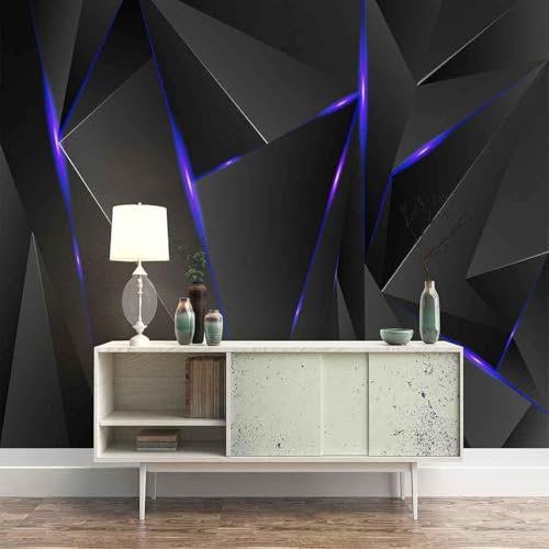 XLMING Cubique Géométrique Violet Noir Papier Peint 3D Intissé Bureau Salle à Manger Canapé Chambre Salon TV Mural Décoratif-150cm×105cm