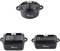 MasterPRO Cook & Share | Casseruola in ceramica + 2 mini cocotte in gres | Adatto al forno e alla lavastoviglie | Design smaltato nero | Ideale per cucinare e servire con stile