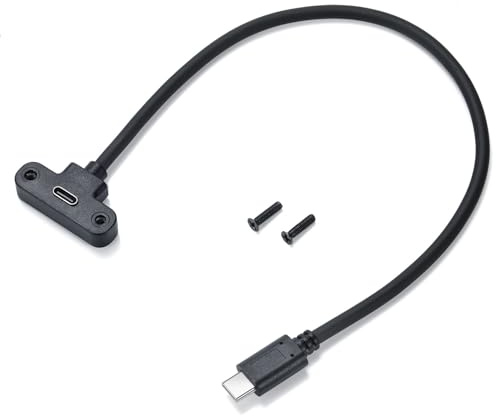 BIGULA Cavo di prolunga USB C maschio a femmina di durata con supporto a pannello sicuro per dispositivi USB C 480Mbps Velocità di trasferimento Cavo per montaggio a pannello