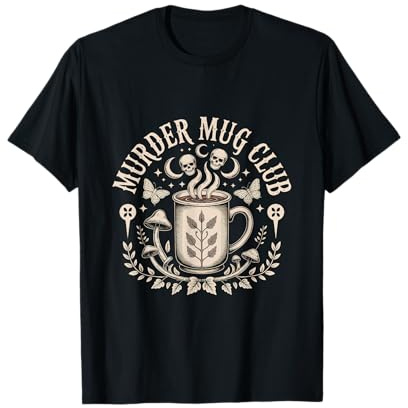 Tasse Murder Club Chocolat Chaud Crâne Lune Art Abstrait T-Shirt