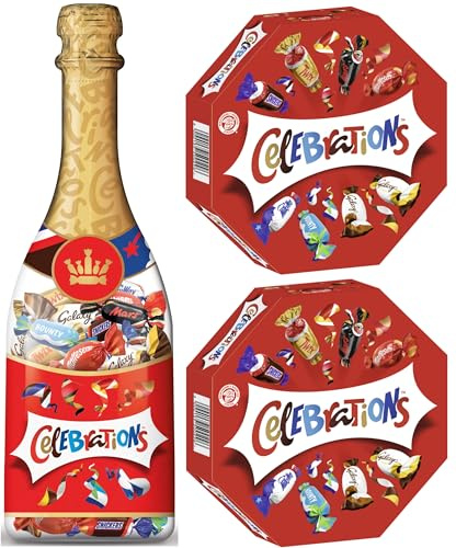 Celebrations Party-Mix I Flasche 296g und 2x 269g Geschenkbox I Mini Schokoriegel I Geschenkidee