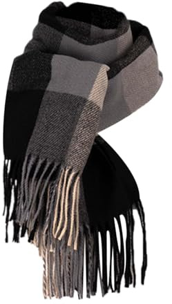 Winterschal Damen Herren Kariert Damenschal Oversize Kuscheliger Kuschelig Warm Scarf Herbst XXL Schals Karo Fransen Langer Kuschelschal Dicker Kapuzenschal Halstuch Flauschiger