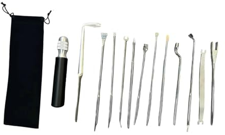 Fenteer Piano Regulating Tool Kit with Combination Handle Replacement Accessories Professional Equipment Luthier Tool Repair Tools, 13 piece
