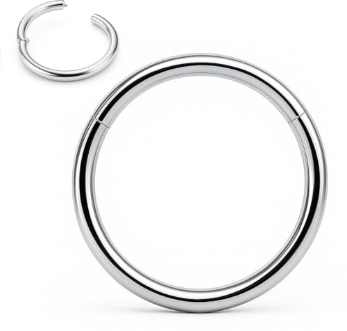 PIERCINGO® TITAN G23 PREMIUM CLICKER Segment-Ring Scharnier Septum Nase Ohr Helix Lippe Augenbraue Tragus Piercing-ring Creole Ohrring Daith Hoop Titanium ASTM F136