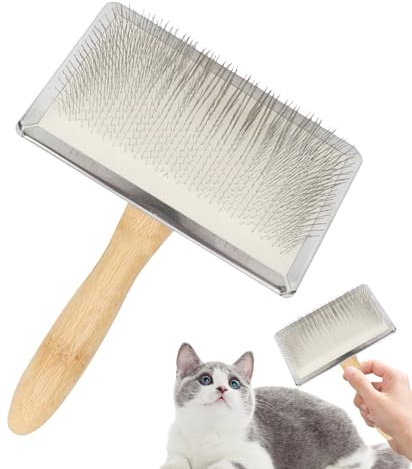 Brush For Dogs - Pet Deshedder Undercoat Rake | Wood Handle Dematting Comb | Hair Remover Grooming Tool - For Short Long Haired Cats Pets Puppies And All Coat Types Cleaning