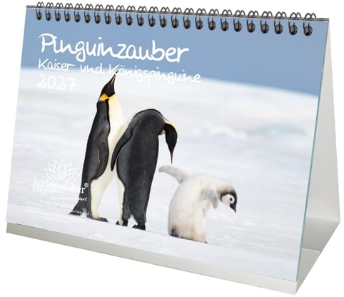 Pinguinzauber Kaiserpinguine DIN A5 Tischkalender für 2027 Pinguin - Seelenzauber