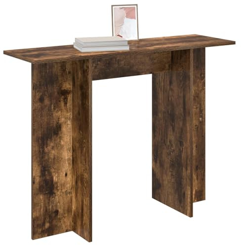 vidaXL Konsolentisch Geräucherte Eiche 100 x 30 x 75 cm Holzwerkstoff, Stylischer Flurtisch, modernes Konsolentisch mit schmalem Design, dekorativer Akzent fürs Wohnzimmer