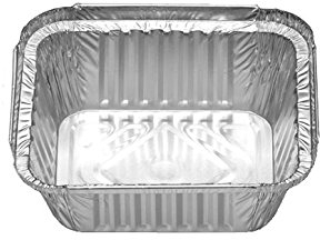 100 Aluschalen • R28L • mit Deckel • 450 ml • klein • ungeteilt • Alu-Menüschale • Lunchbox • Asietten • Leberkäseform • Alubehälter • Aluminiumschalen • Tropfschale (100 Stück)