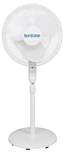 Hurricane - Ventilador de pared de 40,64 cm, serie clásica, con oscilación de 90 grados, 3 ajustes de velocidad, inclinación ajustable, certificación ETL, color blanco