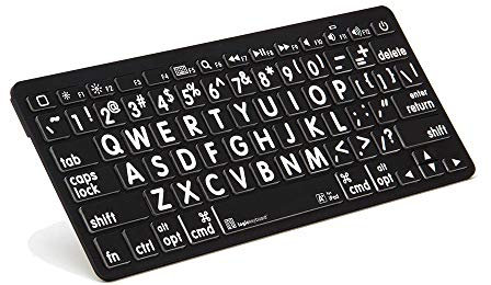 LogicKeyboard LKB-LPWB-BTON-DE Tastatur, XLPrint Bluetooth on DE (Apple Mac) Schwarz/Weiß