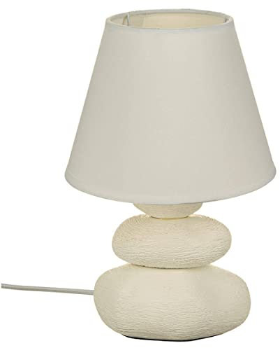 Atmosphera - Lampe Mer striée - céramique H30 cm - Blanc