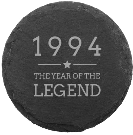Engraved Natural Slate Coaster - 1995 The Year Of The Legend Coaster Gift | Women and Mens Gift Ideas | 30th Birthday Gifts for Boys and Girls | Thoughtful Keepsake Presents | Dust and Things