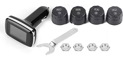 Reminnbor hotbest car tpms + Reifendruckkontrollsystem, TPMS Reifendruckkontrollsystem Zigarettenanzünder mit 4 Externen Sensoren