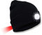 SPGOOD LED Beanie Beleuchtete Mütze mit Licht,Wiederaufladbare USB Winter Warm LED Mütze mit Licht,Lampe Laufmütze für Angeln,Jogger,Camping,Laufen(2 Lichter Schwarz)
