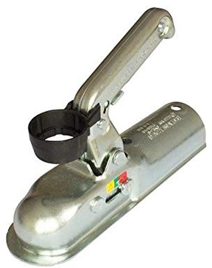 Attelage Remorque 800 kg 60 mm avec Homologation E4 – Tête d'attelage WW8-B vissée sur Timon Tubulaire – Attache remorque avec Verrouillage Automatique et indicateur d'usure pour remorque bagagère